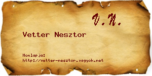 Vetter Nesztor névjegykártya